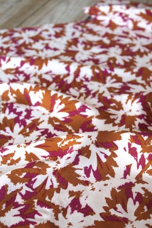 Eglantine & Zoé Flora Caramel VISCOSE POPLIN
