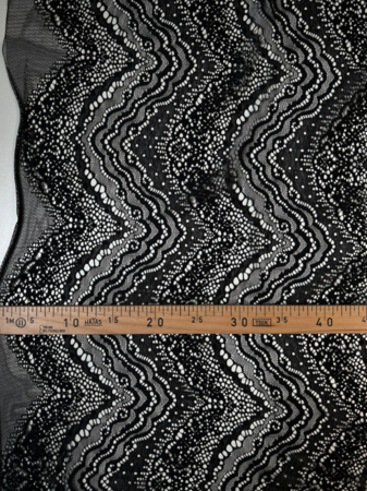 HAUTE COUTURE Elastisch kant ZWART