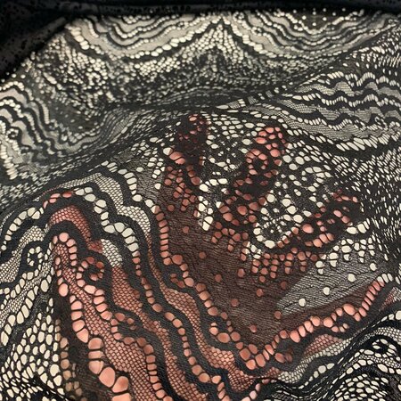 HAUTE COUTURE Elastisch kant ZWART