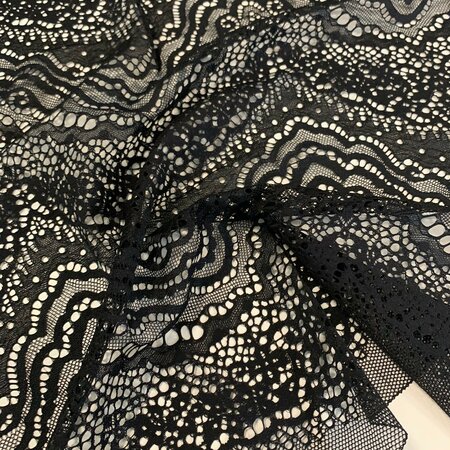 HAUTE COUTURE Elastisch kant ZWART