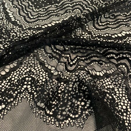 HAUTE COUTURE Elastisch kant ZWART