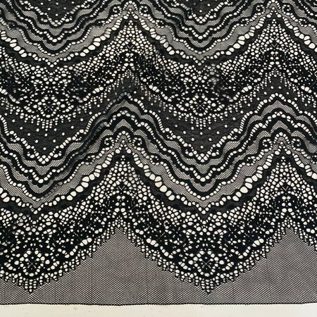 HAUTE COUTURE Elastisch kant ZWART