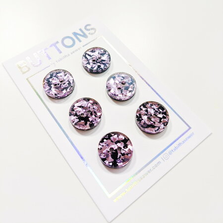 Tabitha Sewer - Lavender Confetti Classic Buttons 15mm