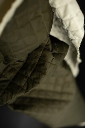 Merchant & Mills - Organic Olive Diamond Quilted OILSKIN - GOTS