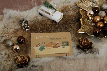 Ansje Kerstkaart Liever naaien dan Gourmetten - Limited Edition