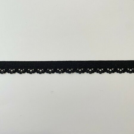 Picot elastiek - 10mm - Zwart