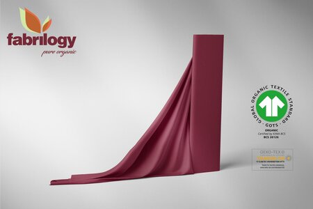 COUPON 140 CM Fabrilogy - Bordeaux - GOTS French Terry