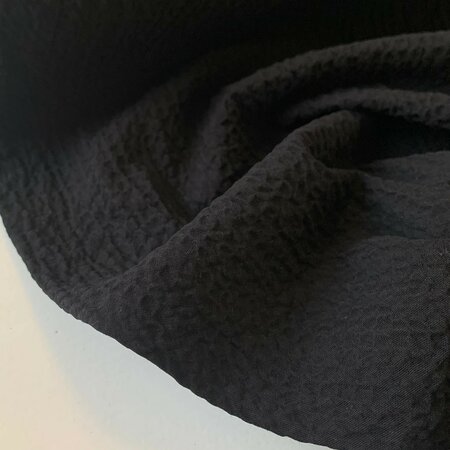 Hilco - Denise Crinkle Black STRETCH KATOEN