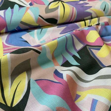 COUPON 180CM Editex -Pastel Jungle VISCOSE