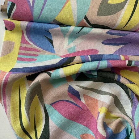 COUPON 180CM Editex -Pastel Jungle VISCOSE