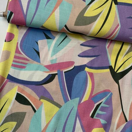 COUPON 180CM Editex -Pastel Jungle VISCOSE