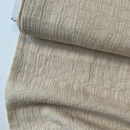 COUPON 110 CM Editex - Beige Brick Katoen Linnen