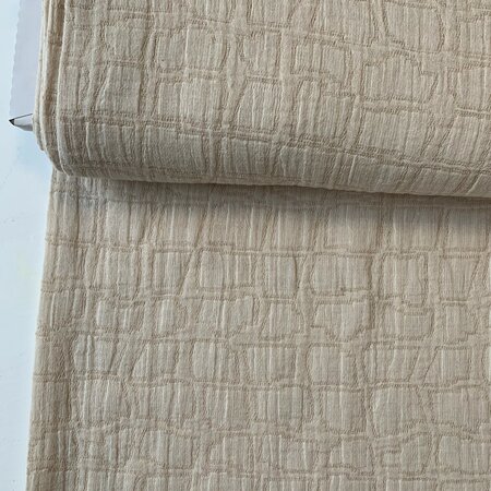 COUPON 110 CM Editex - Beige Brick Katoen Linnen