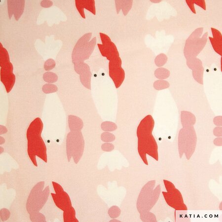 COUPON 35 CM Katia - Lobsters Pink VISCOSE ECOVEROâ„¢