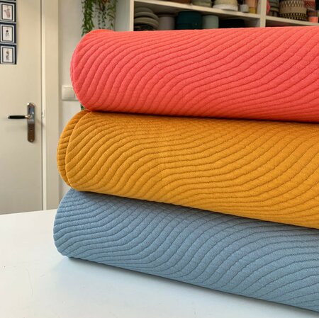COUPON 80 CM Toptex -Stepped Jersey Blauwgrijs