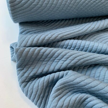COUPON 80 CM Toptex -Stepped Jersey Blauwgrijs