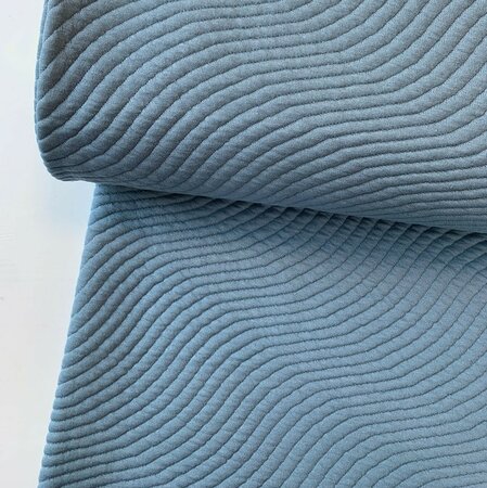 COUPON 80 CM Toptex -Stepped Jersey Blauwgrijs