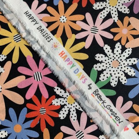 COUPON 130 CM Cloud 9 - Happy Days - Happy Daisies - Biokatoen