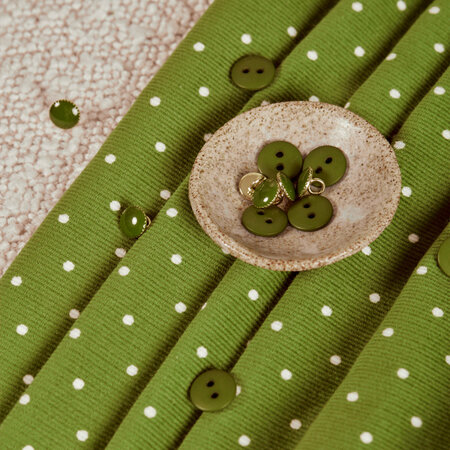 COUPON 160 CM Atelier Brunette CORDUROY Polka Dot Fine Wale Matcha