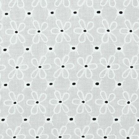 Verhees Cotton EMBROIDERY Daisy - White