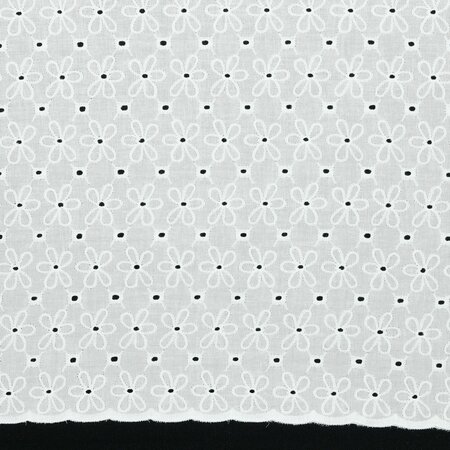 Verhees Cotton EMBROIDERY Daisy - White