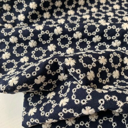 Verhees Cotton EMBROIDERY - Navy