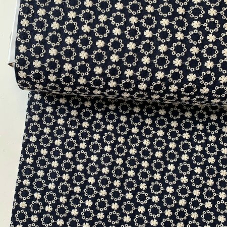 Verhees Cotton EMBROIDERY - Navy