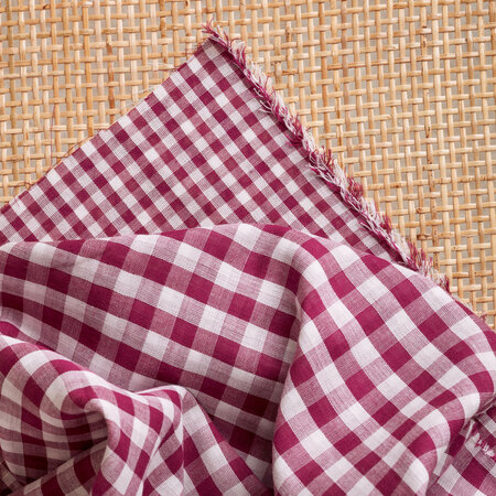 Atelier Brunette - Gingham Off-White Dahlia Fabric COTTON