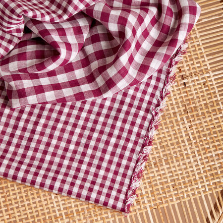 Atelier Brunette - Gingham Off-White Dahlia Fabric COTTON