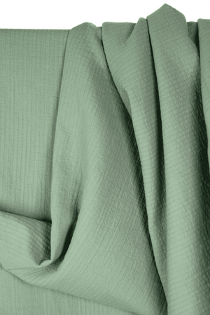 COUPON 210 CM Atelier Jupe - Basil Green DOUBLE LAYERED COTTON