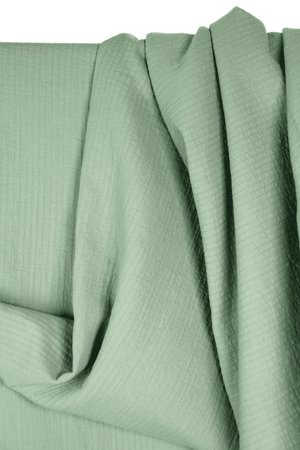 COUPON 210 CM Atelier Jupe - Basil Green DOUBLE LAYERED COTTON