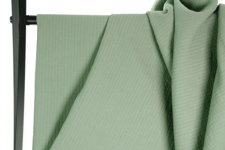 COUPON 210 CM Atelier Jupe - Basil Green DOUBLE LAYERED COTTON