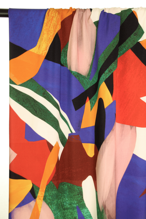 COUPON 125 CM Atelier Jupe - Colourful Abstract Printed VISCOSE