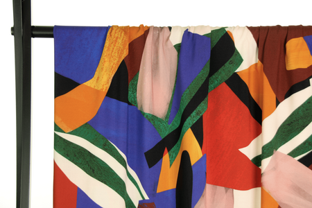 COUPON 125 CM Atelier Jupe - Colourful Abstract Printed VISCOSE