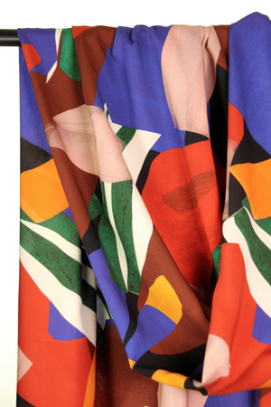 COUPON 125 CM Atelier Jupe - Colourful Abstract Printed VISCOSE
