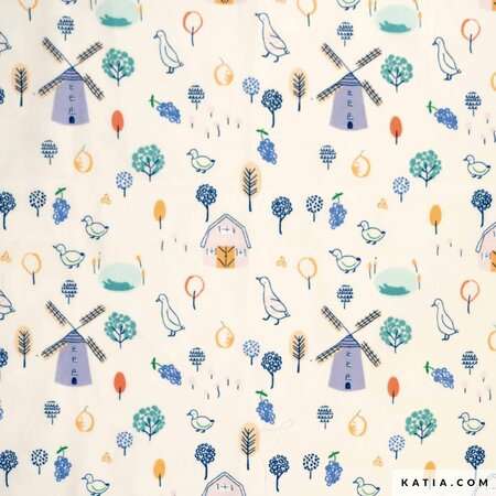 Katia - Ducks & Landscape POPLIN KATOEN