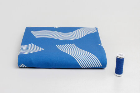 COUPON 50 CM Ansje X Misusu - Wavy Blue JERSEY