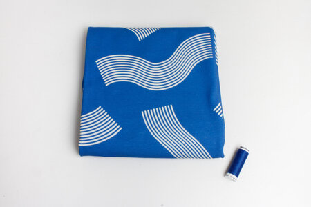 COUPON 50 CM Ansje X Misusu - Wavy Blue JERSEY