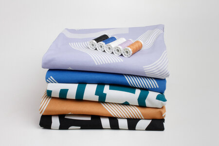 COUPON 50 CM Ansje X Misusu - Wavy Blue JERSEY