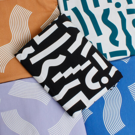 COUPON 50 CM Ansje X Misusu - Wavy Blue JERSEY