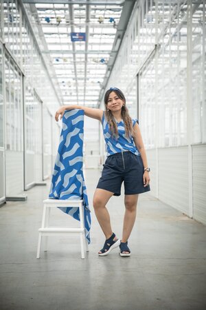COUPON 50 CM Ansje X Misusu - Wavy Blue JERSEY