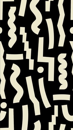 COUPON 60 CM Ansje X Misusu - Squiggle Black JERSEY