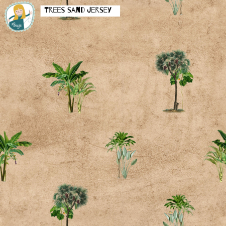 COUPON 55 CM Ansje Handmade - TREES SAND JERSEY