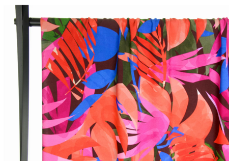 COUPON 190 CM Atelier Jupe - Fuchsia flowers VISCOSE