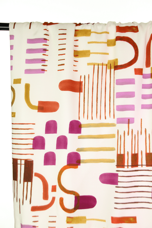 COUPON 40 CM Atelier Jupe - Small Abstract Print Off-White VISCOSE