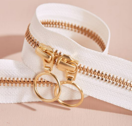 Atelier Brunette - GOLD OFF-WHITE DUBBELE RITS 40 CM