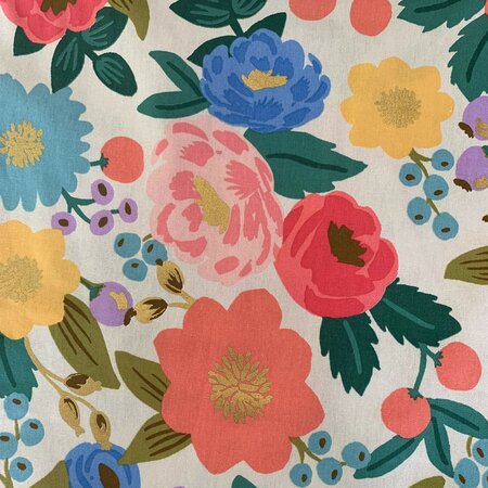 Rifle paper - Vintage Blossom Cream Metallic CANVAS