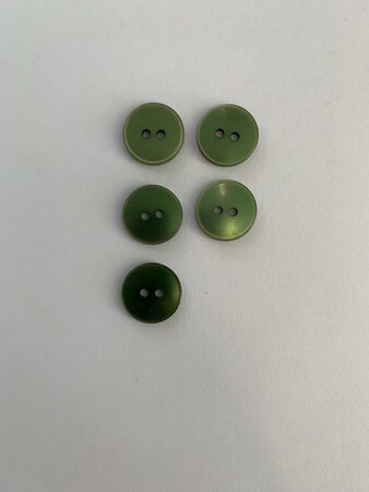 Set 5 knopen 15 mm Donkergroen