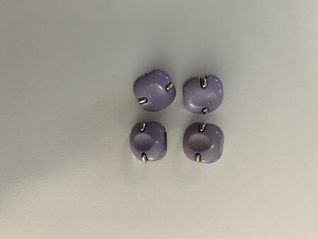 Set 4 knopen 15mm Lila met zilver