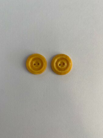 Set 2 knopen 16 mm Oker met rand